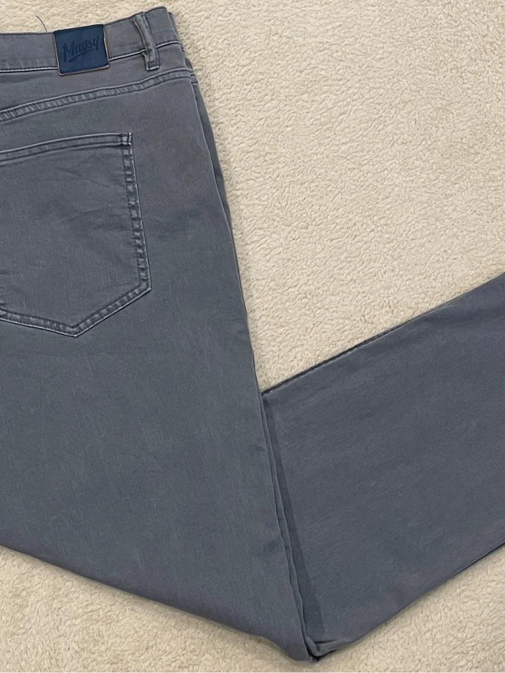 Mugsy Jeans Logans Mens 42x32 Gray Stretch Denim Slim Straight Pants FLX8NBG